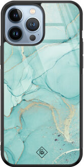 Casimoda iPhone 13 Pro Max glazen hardcase - Touch of mint