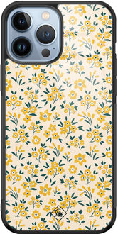 Casimoda iPhone 13 Pro Max glazen hardcase - Yellow garden Geel