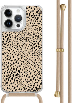 Casimoda iPhone 13 Pro Max hoesje met beige koord - Spot on Bruin/beige