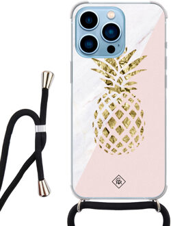 Casimoda iPhone 13 Pro Max hoesje met koord - Ananas Roze