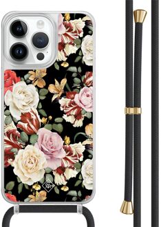 Casimoda iPhone 13 Pro Max hoesje met zwart koord - Flowerpower Multi