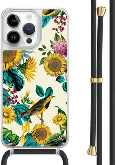 Casimoda iPhone 13 Pro Max hoesje met zwart koord - Sunflowers Geel