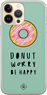 Casimoda iPhone 13 Pro Max siliconen hoesje - Donut worry Mint