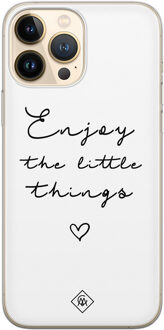Casimoda iPhone 13 Pro Max siliconen hoesje - Enjoy life Wit