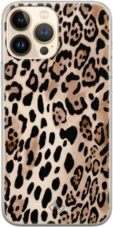 Casimoda iPhone 13 Pro Max siliconen hoesje - Golden wildcat Bruin/beige