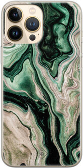Casimoda iPhone 13 Pro Max siliconen hoesje - Green waves Groen