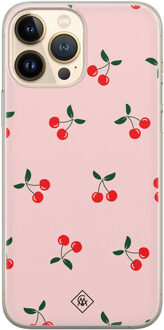 Casimoda iPhone 13 Pro Max siliconen hoesje - Kersjes Roze