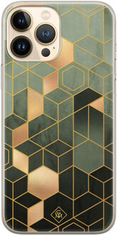 Casimoda iPhone 13 Pro Max siliconen hoesje - Kubus groen