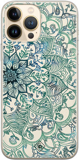 Casimoda iPhone 13 Pro Max siliconen hoesje - Mandala blauw