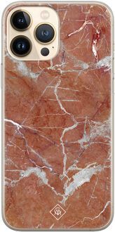 Casimoda iPhone 13 Pro Max siliconen hoesje - Marble sunkissed Rood