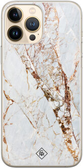 Casimoda iPhone 13 Pro Max siliconen hoesje - Marmer goud Geel