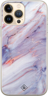 Casimoda iPhone 13 Pro Max siliconen hoesje - Marmer paars