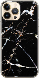 Casimoda iPhone 13 Pro Max siliconen hoesje - Marmer zwart