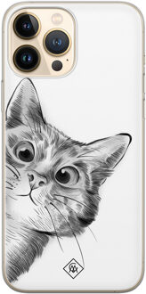 Casimoda iPhone 13 Pro Max siliconen hoesje - Peekaboo Wit