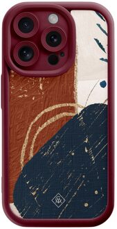 Casimoda iPhone 13 Pro rode case - Abstract terracotta Rood