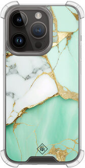 Casimoda iPhone 13 Pro shockproof hoesje - Marmer mintgroen