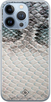 Casimoda iPhone 13 Pro siliconen hoesje - Oh my snake Blauw