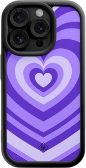 Casimoda iPhone 13 Pro zwarte case - Hart swirl paars