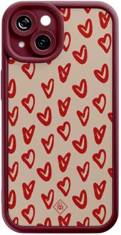 Casimoda iPhone 13 rode case - Sweet hearts Rood