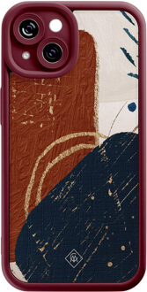 Casimoda iPhone 13 siliconen case - Abstract terracotta Rood