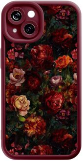 Casimoda iPhone 13 siliconen case - Floral garden Rood