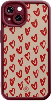 Casimoda iPhone 13 siliconen case - Sweet hearts Rood