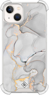 Casimoda iPhone 13 siliconen shockproof hoesje - Marmer grijs Grijs/zilverkleurig