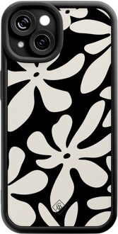 Casimoda iPhone 13 zwarte case - Noir bloom