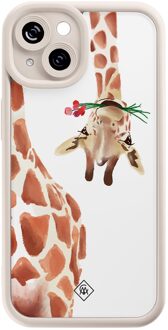Casimoda iPhone 14 beige case - Giraffe Bruin/beige