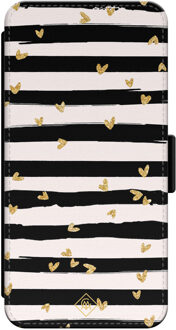 Casimoda iPhone 14 flipcase - Hart streepjes Zwart
