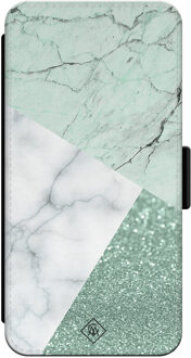 Casimoda iPhone 14 flipcase - Minty marmer collage