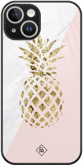 Casimoda iPhone 14 glazen hardcase - Ananas Roze