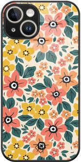 Casimoda iPhone 14 glazen hardcase - Blossom Multi