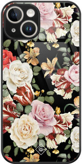 Casimoda iPhone 14 glazen hardcase - Flowerpower Multi