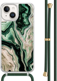 Casimoda iPhone 14 hoesje met groen koord - Green waves