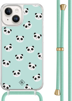 Casimoda iPhone 14 hoesje met mint koord - Panda print