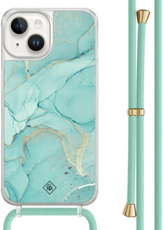 Casimoda iPhone 14 hoesje met mint koord - Touch of mint