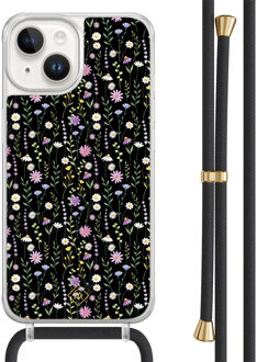 Casimoda iPhone 14 hoesje met zwart koord - Flower fantasy