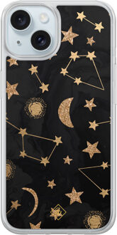 Casimoda iPhone 14 hybride hoesje - Counting the stars Zwart, Goudkleurig