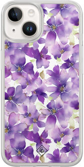 Casimoda iPhone 14 hybride hoesje - Floral violet Paars