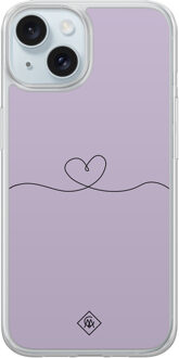Casimoda iPhone 14 hybride hoesje - Hart lila Paars