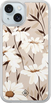 Casimoda iPhone 14 hybride hoesje - In bloom Bruin/beige