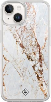 Casimoda iPhone 14 hybride hoesje - Marmer goud Goudkleurig