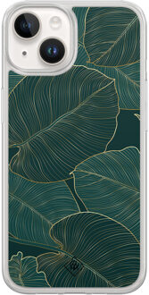 Casimoda iPhone 14 hybride hoesje - Monstera leaves Groen