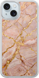 Casimoda iPhone 14 hybride hoesje - Rose gold marble