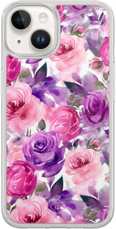 Casimoda iPhone 14 hybride hoesje - Rosy blooms Roze