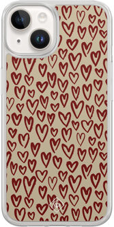 Casimoda iPhone 14 hybride hoesje - Sweet hearts Roze