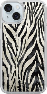 Casimoda iPhone 14 hybride hoesje - Zebra Safari Zwart