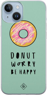 Casimoda iPhone 14 Plus siliconen hoesje - Donut worry Mint