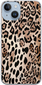 Casimoda iPhone 14 Plus siliconen hoesje - Golden wildcat Bruin/beige